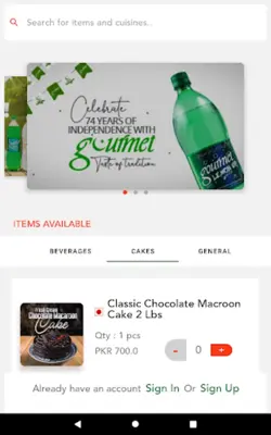 GFoods android App screenshot 2